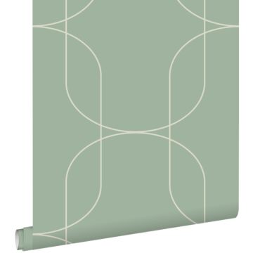 wallpaper geometric shapes mint green from ESTAhome