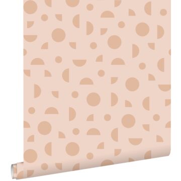 wallpaper graphic motif terracotta pink from ESTAhome