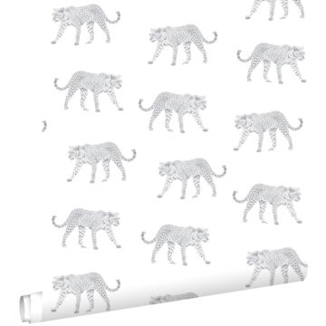 wallpaper panters white and light gray from ESTAhome