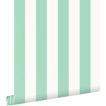 wallpaper stripes mint green and white from ESTAhome