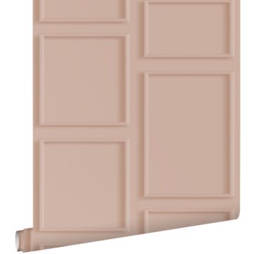 wallpaper wall panelling antique pink from ESTAhome