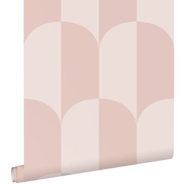 wallpaper art deco arches soft pink and light pink from ESTAhome