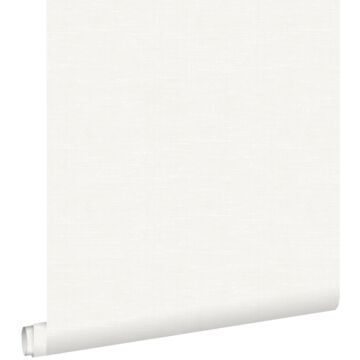 wallpaper linen look matt white from ESTAhome