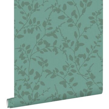 wallpaper small leaves teal from ESTAhome