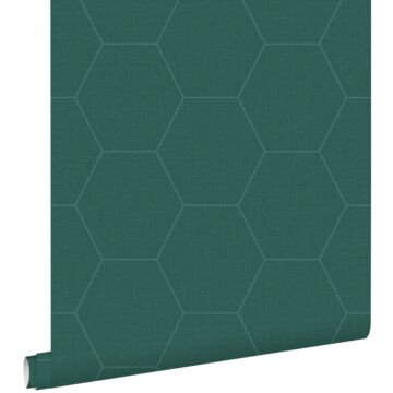 wallpaper hexagon petrol green from ESTAhome