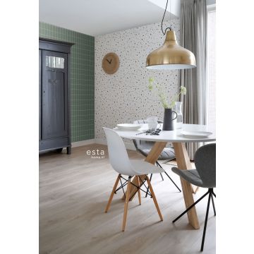 dining room wallpaper terrazzo white, soft pink and mint green 139033