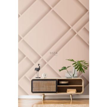 living room wall mural wall panelling soft pink 158961