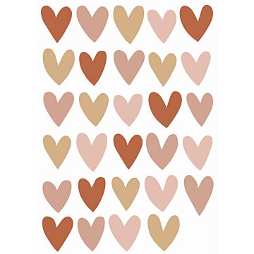 wall sticker little hearts terracotta, pink and beige from ESTAhome