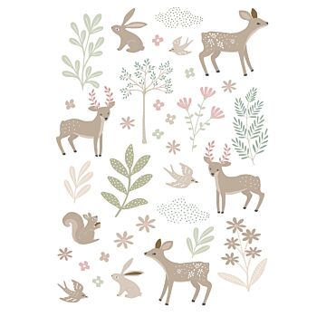 wall sticker deer beige and green from ESTAhome