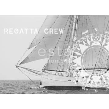 wall mural sailing boat black and white from ESTAhome
