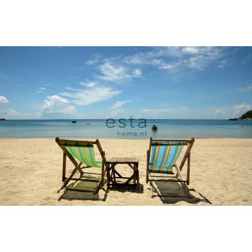 wall mural beach blue and beige from ESTAhome
