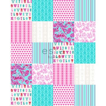 colourwallXL love you - quotes turquoise and pink from ESTAhome