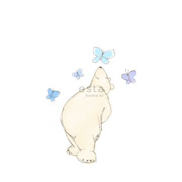 wall mural bear beige, blue and purple from ESTAhome
