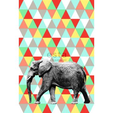 wall mural elephant multicolor from ESTAhome