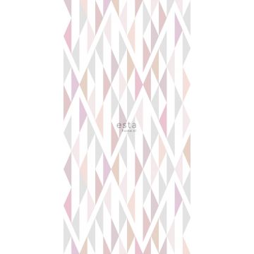 wall mural rhombus motif black, white and antique pink from ESTAhome