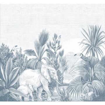 wall mural jungle blue from ESTAhome