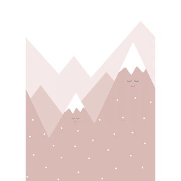 wall mural mountains antique pink from ESTAhome
