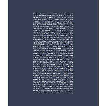 wall mural maritime texts blue from ESTAhome