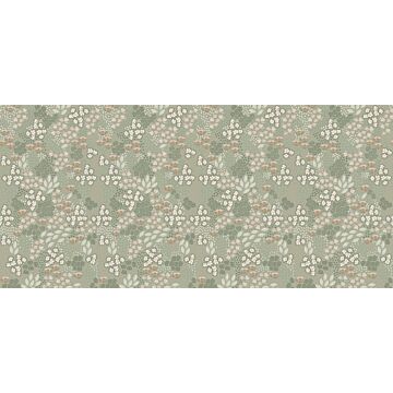 wall mural floral pattern grayed mint green from ESTAhome