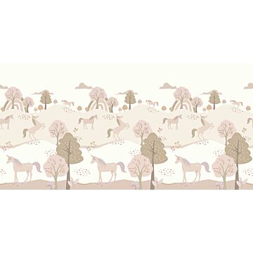 wall mural unicorns beige and soft pink from ESTAhome