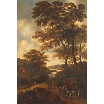 wall mural wooded landscape orange from ESTAhome