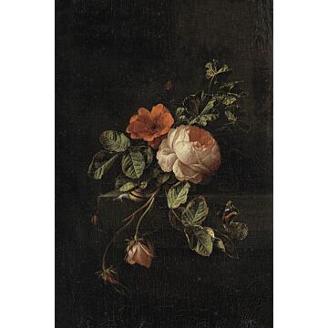 wall mural still life of flowers dark red and black from ESTAhome