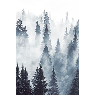 wall mural foggy forest green from ESTAhome