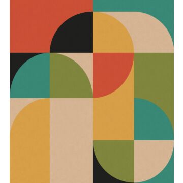 wall mural Bauhaus-style circles multicolor from ESTAhome