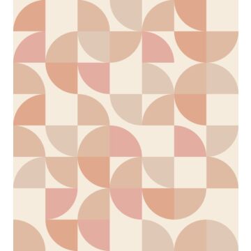 wall mural geometric shapes beige and pink from ESTAhome