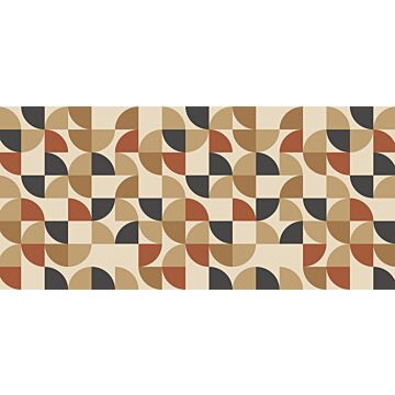 wall mural geometric shapes beige, terracotta and anthracite gray from ESTAhome