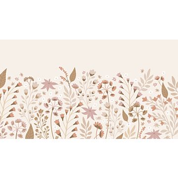 wall mural flowers beige, terracotta and pink from ESTAhome
