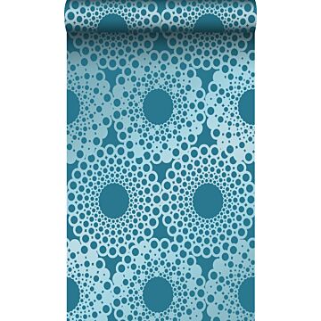 wallpaper graphic form teal from Origin Wallcoverings