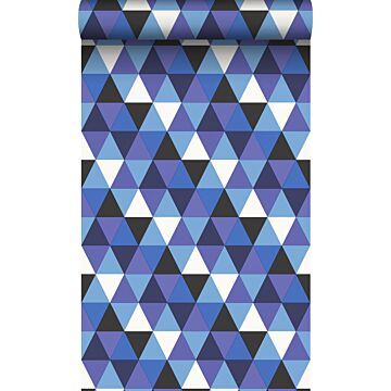 wallpaper graphic triangles blue from Origin Wallcoverings