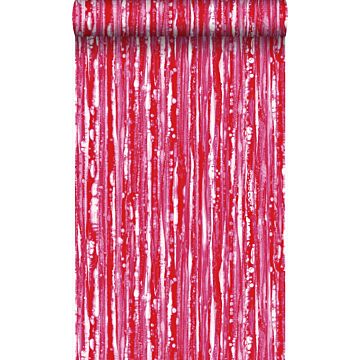 wallpaper stripes red and pink from Origin Wallcoverings