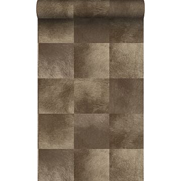 wallpaper animal skin pattern dark brown from Origin Wallcoverings