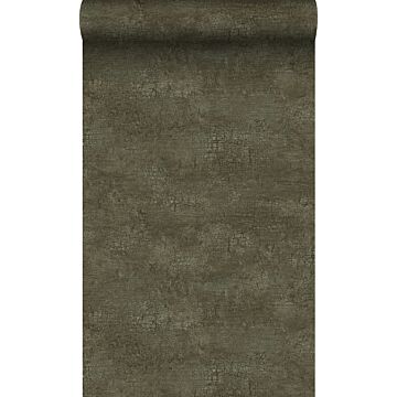 wallpaper natural stone with craquelé effect olive green from Origin Wallcoverings