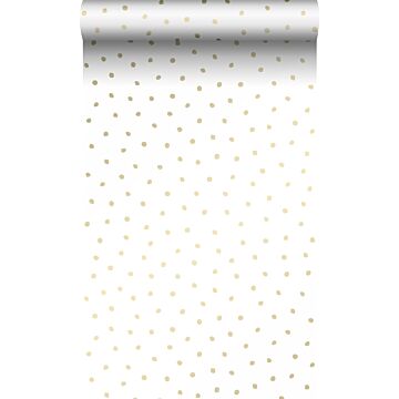 wallpaper polka dots white and gold from Origin Wallcoverings