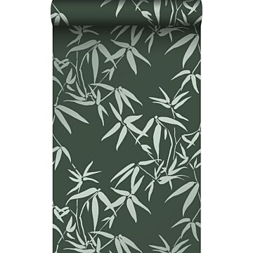 wallpaper bamboo leaves dark green from Origin Wallcoverings