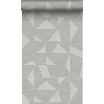 wallpaper graphic motif with woven structure light gray from Origin Wallcoverings