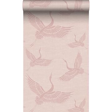 wallpaper crane birds antique pink from Origin Wallcoverings