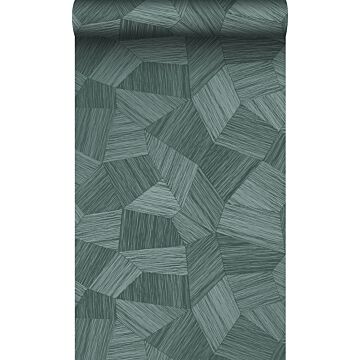 eco texture non-woven wallpaper graphic 3D petrol green from Origin Wallcoverings