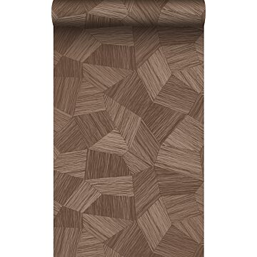 eco texture non-woven wallpaper graphic 3D rust brown from Origin Wallcoverings
