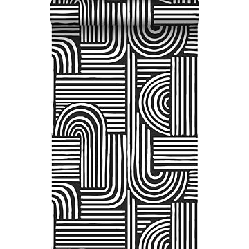 wallpaper graphic 3D black and white from Origin Wallcoverings