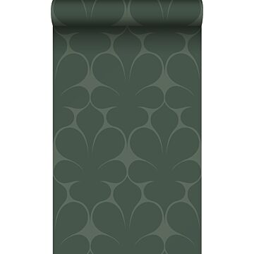 wallpaper geometric shapes dark green from Origin Wallcoverings