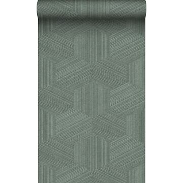 eco texture non-woven wallpaper graphic 3D grayed vintage blue from Origin Wallcoverings