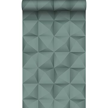 eco texture non-woven wallpaper 3D print teal from Origin Wallcoverings