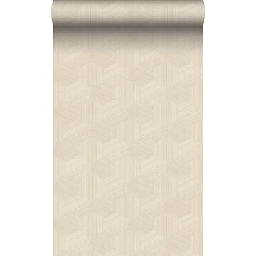eco texture non-woven wallpaper graphic 3D light beige from Origin Wallcoverings