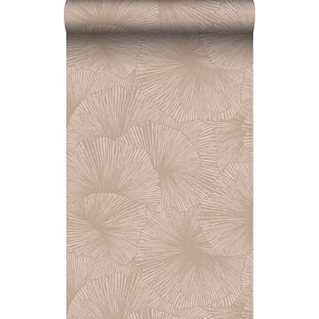 wallpaper 3D print leaves antique pink from Origin Wallcoverings
