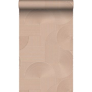 wallpaper graphic 3D terracotta pink from Origin Wallcoverings