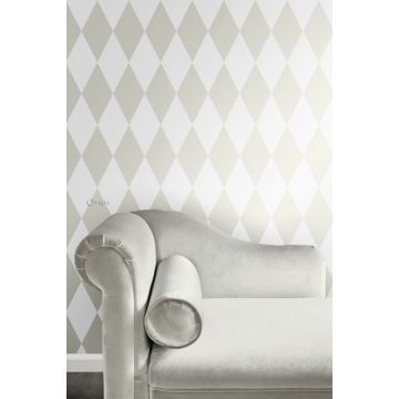 children bedroom wallpaper rhombus motif shiny white 347693